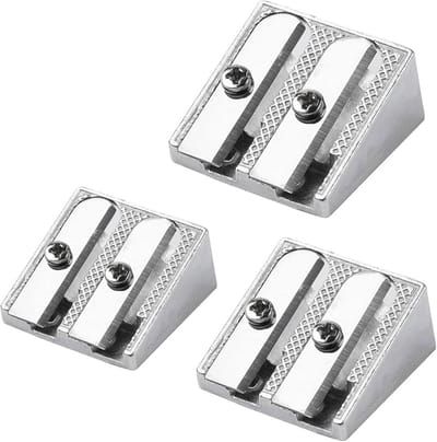 Metalen Puntenslijpers - Slijpers 2 Gaten - Potloden Slijpen - Duurzaam Metaal - 3 Stuks - Zilver