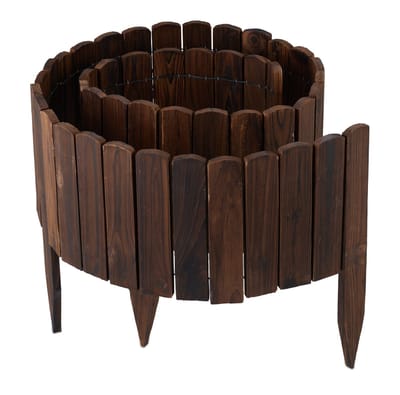 Houten borderrand - 200 x 20 cm - flexibel - donkebruin