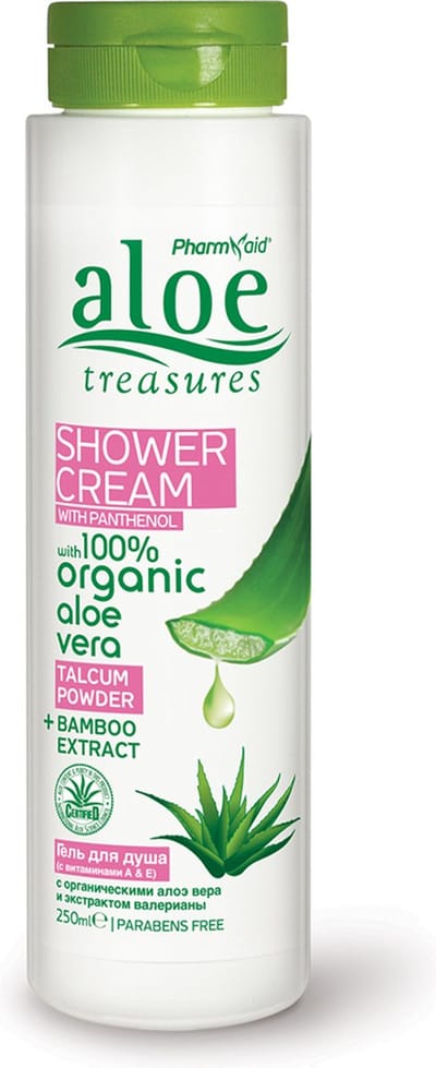 Pharmaid Aloe Treasures Shower Cream Talcum Powder 250ml Natural Douchegel
