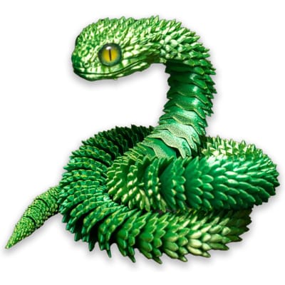 Cadeaux Serpent Imprimés en 3D Modèle Ornement de Table Bureau Figurine Simulation Serpent Nouveau Cadeaux Modèle Cadeau de Fête 30cm green