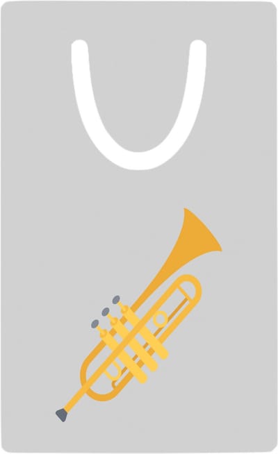 Hacebo® - Trompet metalen boekenlegger - Muziek - trompettist - Instrument - blaasinstrument - muzikanten Bladwijzer boekenleggers - 7.6 cm x 5cm