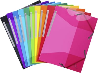 Exacompta 30x IDERAMA® PP Elastomap met 3 kleppen - A4 - Geassorteerd - 55670E