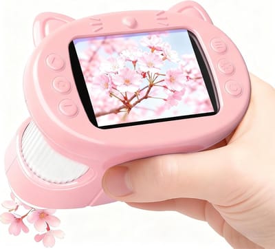 Microscoop - Microscoop voor kinderen - Microscoop digitaal - 1000x draagbare pocketmicroscoop met 2,4 inch scherm - elektronische leer- en wetenschapsset voor kinderen van 3 tot 12 jaar, verjaardagscadeau voor kinderen - Kerstcadeau （Roze）