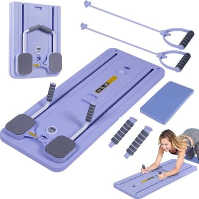 Emvae Pilates Board - Reformer Pilates - Multifunctioneel Buikspier Oefenbord - Fitness Board - Opvouwbaar - Paars