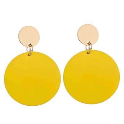 Clip oorbellen -Tordis- geel houd -goudkleurig- geen gaatje- Charme Bijoux
