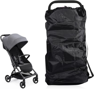 Universele Transporttas voor Kinderwagen en Vliegtuigreizen, Waterdichte Beschermhoes, Grote Reisbag voor Trein, 114 x 39 x 33 cm, Zwart, Ideaal voor Ouders en Kinderen
