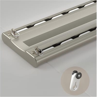 Dubbele Gordijnroede - Schuifstangen Systeem - Gordijnen Ophangen - Aluminium Legering - 150 cm - Bruin