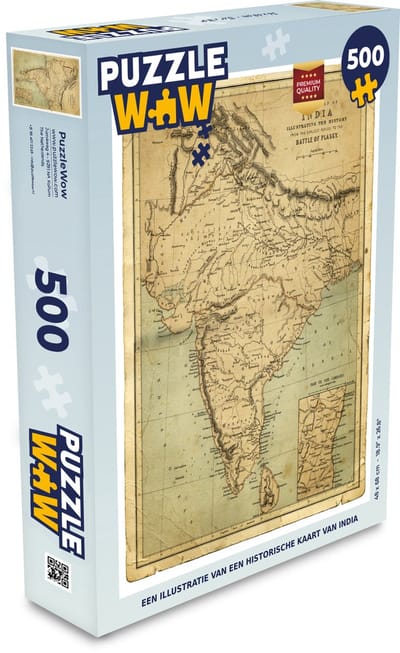 Puzzel Een illustratie van een historische kaart van India - Legpuzzel - Puzzel 500 stukjes