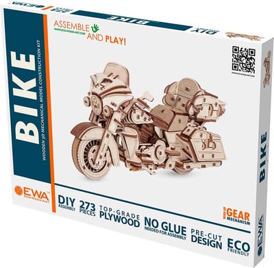 Eco-Wood-Art Touring Motorfiets – 3D Houten Bouwmodel – 273 Onderdelen