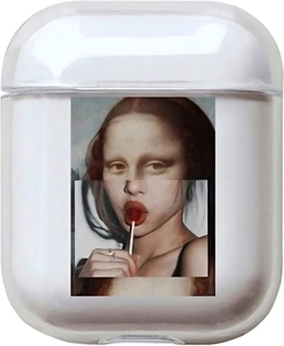 Shieldcase Mona Lisa Case - beschermhoes geschikt voor Airpods 2 case - transparant - Hardcase transparant met Mona Lisa print - Patroon hoesje geschikt voor Airpods 2