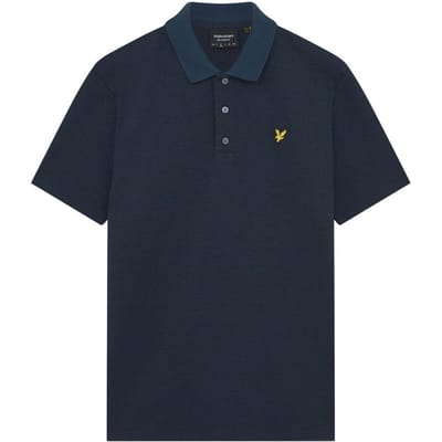Lyle &amp; Scott Muddy Navy Tonal Texture Polo