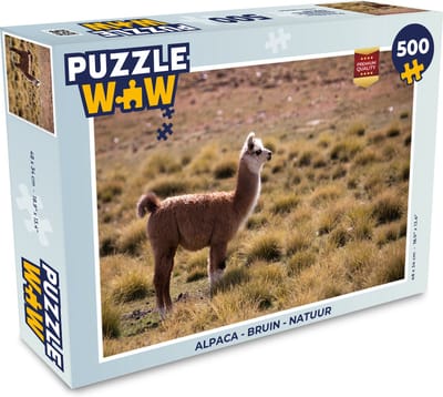 Puzzel Alpaca - Bruin - Natuur - Legpuzzel - Puzzel 500 stukjes