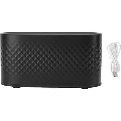 Gesimuleerde Vlam Diffuser 7 Kleuren Licht Stijlvolle Desktop USB Luchtbevochtiger voor Huis Hotel Kantoor black