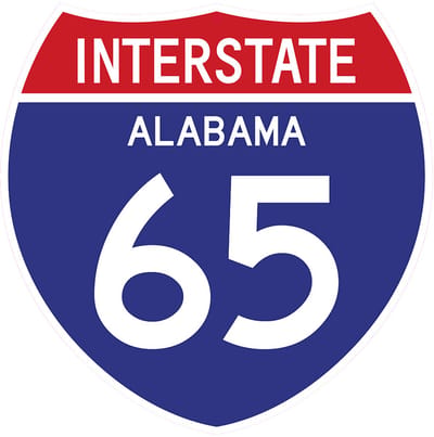 Signs USA - wandbord - dibond - Interstate 65 - Alabama - 39 x 39 cm