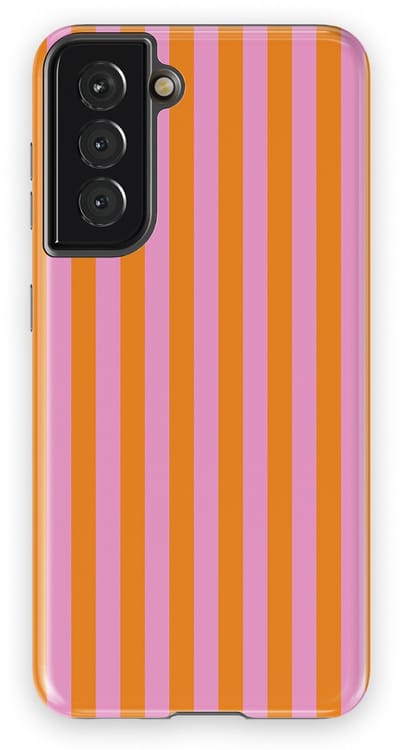 DripCase Gestreept Hoesje Samsung Galaxy S21 | Backcover met Mag | Stripes Motief | Trendy Case Samsung Galaxy S21 met Strepen Bubble Beam