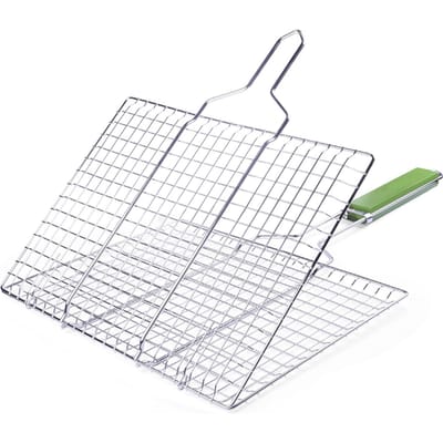 Grillmand Anti-aanbak barbecuemand Heavy Duty BBQ-gereedschap Grillmand voor vlees en vis Type 2 white