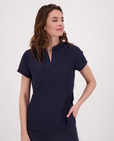 Je m'appelle Travelstof Top - Dames - Blauw - Maat XS