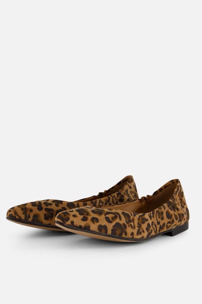 Linea Zeta Linea Zeta Leopard Ballerina's bruin Leer