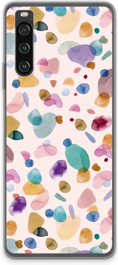 Case Company® - Hoesje geschikt voor Sony Xperia 10 IV hoesje - Terrazzo Memphis - Soft Cover Telefoonhoesje - Bescherming aan alle Kanten en Schermrand