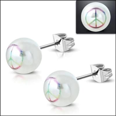 Aramat Jewels | Oorbellen | Unieke Stalen Parel Oorbellen | Doodshoofd | |10mm | Staal | Kinderen, Volwassenen | Verkleurd niet