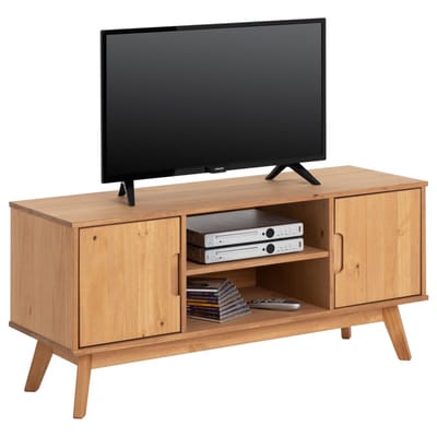 TV-lowboard TIVOLI 115 cm van massief hout - eiken afwerking