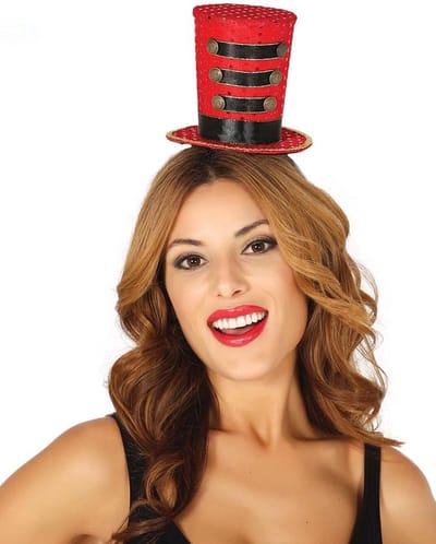Fiestas Guirca Hoge Hoed Majorette Mini Dames Polyester Rood