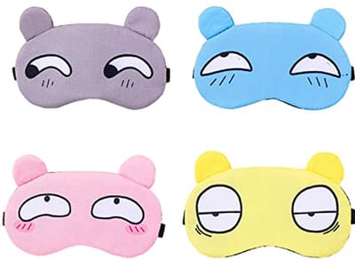 Set van 2 schattige cartoon slaapmaskers voor kinderen en volwassenen
