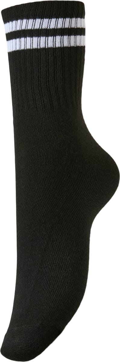Dames sokken 1-pack - Strepen - onesize - Dames sportsokken wit en zwart - Zwart/Wit / Onesize