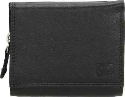 Double-D FH-serie Portemonnee Dames - Wallet met RFID-bescherming - Portefeuille van 100% Leder - Zwart