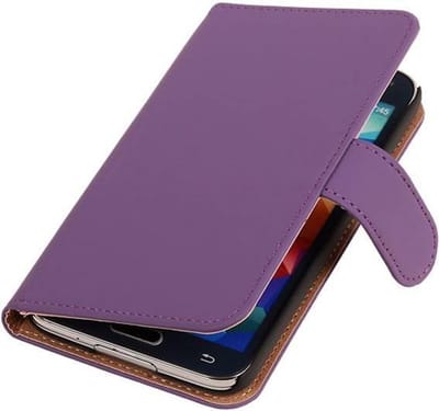 Samsung Galaxy Grand Neo - Paars Effen Egaal Hoesje - Book Case Wallet Cover Beschermhoes