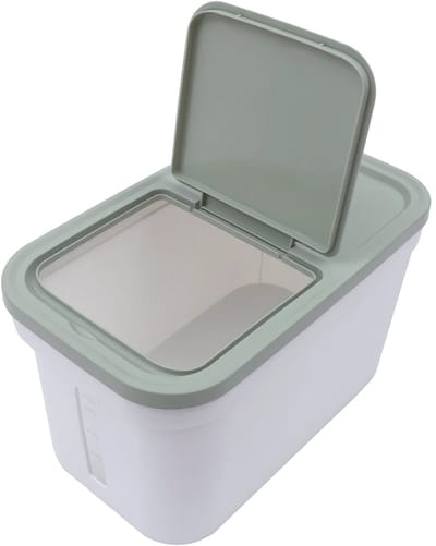 10KG Rijstcontainer -Granen Opbergdoos - Voorraaddozen met deksel - Vershouddozen - Voor Opslag van Rijst & Granen - Vocht- & Insectbestendige Opslagdoos met Deksel - Met maatbeker - Grote Capaciteit Keukentank