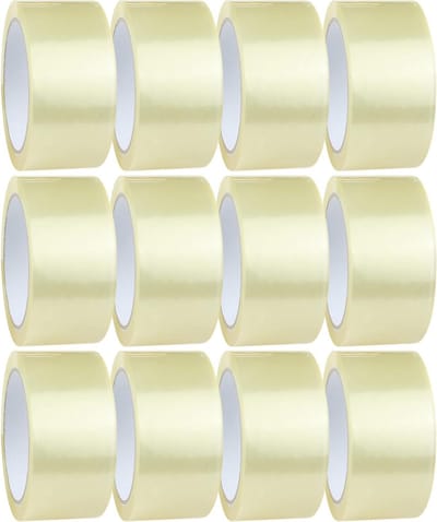 12 rollen 48mm x 66m transparante verpakkingstape voor pakketten en dozen - sterke veilige kleefafdichting - langdurige opslag