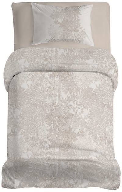 LINNICK Dekbedovertrek Katoen Renforcé Ramina - Beige - Dekbedovertrek 140x200/220cm - 100% Katoen - Eenpersoons - Dekbedovertrekken - Botanisch Dekbedovertrek