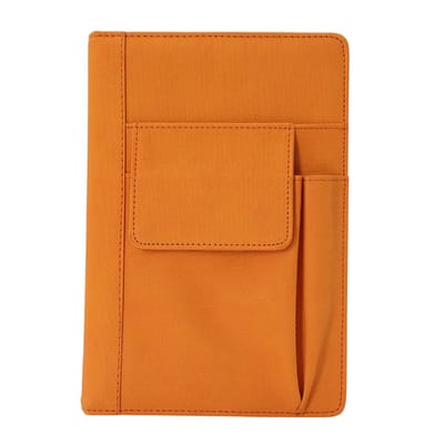 Notitieboek A5 Hervulbaar – Leren Journal Hardcover, 200 Pagina’s Dik Papier, Studenten Schrijfboek, Agenda, Planner, Stationery - Oranje