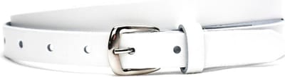 Moderiemen 2cm smalle witte dames riem - 100% leer - wit - Maat 85 - Totale lengte 100 cm