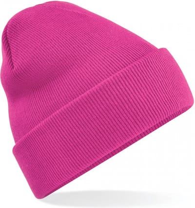 New Age Devi - "Fuchsia/Paars Beechfield 'Original Cuffed Beanie' - Stijlvolle en Warme Hoofdbedekking"