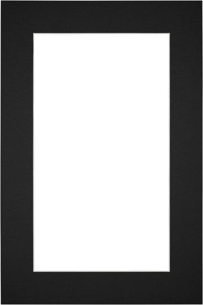 Passe-Partout Fotomaat 10x20 cm - Lijstmaat 20x30 cm - Zwart - Museumkarton - Fotolijst niet inbegrepen