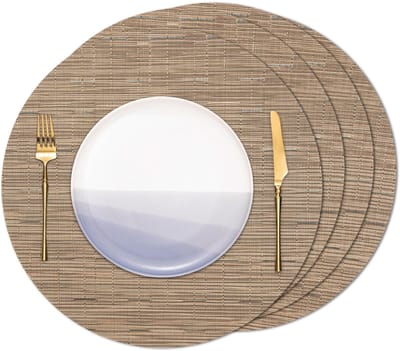 Dailygoody - Wasbare Placemats - Hittebestendig - Ronde set van 4 - Groen - Antislip PVC - Ideaal voor Keukentafel - Diameter 38 cm
