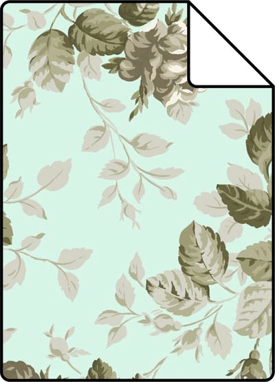 Proefstaal Origin Wallcoverings behang rozen zeegroen - 26,5 x 21 cm - 326143-S