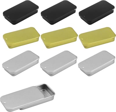 9x Kleine Metalen Opbergdoosjes met Deksel - Mini Blikken Doosjes voor Kleine Voorwerpen