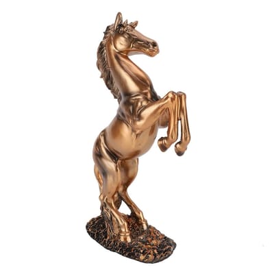 Dailygoods- Paardenbeeld 31,5×18 cm - Decoratief Ornament - Harsbeeld - Vrijheid/Succes - Realistische Snijtechniek - Voor Woonkamer/Slaapkamer - Paardenornament