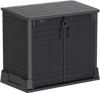 Opbergschuur Tuin - Buitenbox Afvalbakken - Spullen Opslaan - Heavy-duty vloer - 850L Capaciteit - Donkergrijs