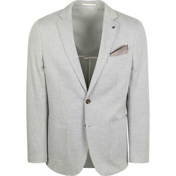 Suitable Colbert Face Print Mist Grijs - Maat 46 - Heren blazer