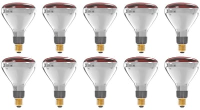 Technik Infrarood Warmtelamp R125 E27 - 250W - Half Rood - Dimbaar - 10 stuks