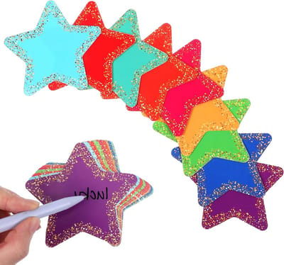 Kleurige Sterren Knipsels voor Schooldecoratie, 3.5 Inch Papieren Sterren voor Klaslokalen, Creatieve DIY Knutselprojecten en Wanddecoratie voor het Schoolbord