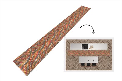 Keukenloper - Keukenmat - Bladeren - Patronen - Mozaïek - 400x50 cm - Keuken vloerkleed