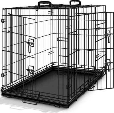 Hondenkooi Opvouwbaar 77 x 48 x 54 cm met 2 Deuren - Ideaal voor Auto en Thuis