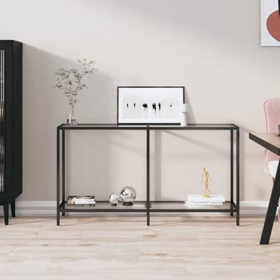 vidaXL - Wandtafel - 140x35x75,5 - cm - gehard - glas - transparant