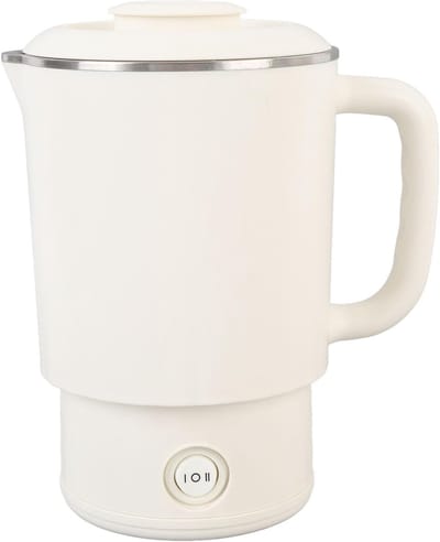 Opvouwbare Elektrische Waterkoker, 600 W Power Portable Electric Vatles 600 Ml Capaciteit Vaste Kokende Reiswaterketel voor Kamperen (EU -plug 220V)