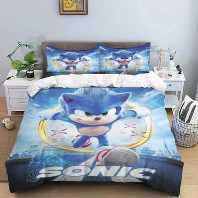 3D Cartoon Spel Egel Dekbed Beddengoed Set Dekbedovertrek Bed Set Dekbedovertrek Kussensloop King Queen Size Beddengoed Set AU King(245*210cm)3pcs